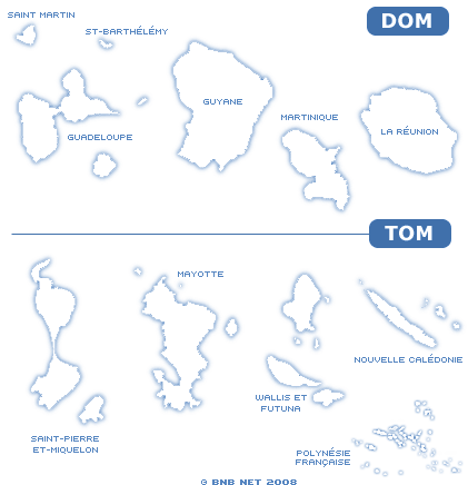 Carte des DOM TOM